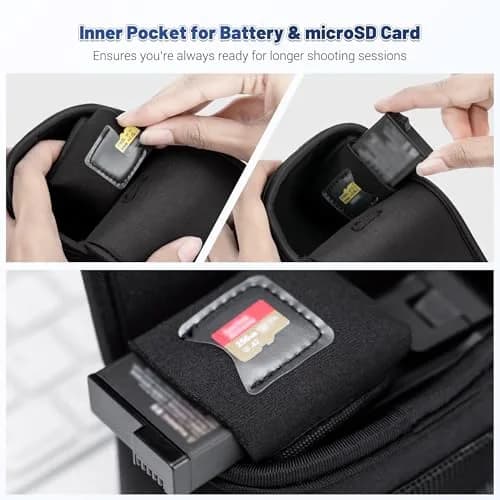 JJC Mini Carrying Case for DJI Action 6/5 Pro Gopro Hero 13 | Splash-Proof Neoprene Compact Bag thumbnail 5