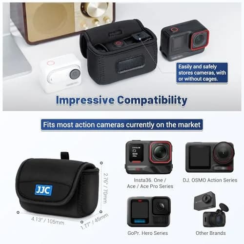 JJC Mini Carrying Case for DJI Action 6/5 Pro Gopro Hero 13 | Splash-Proof Neoprene Compact Bag thumbnail 3