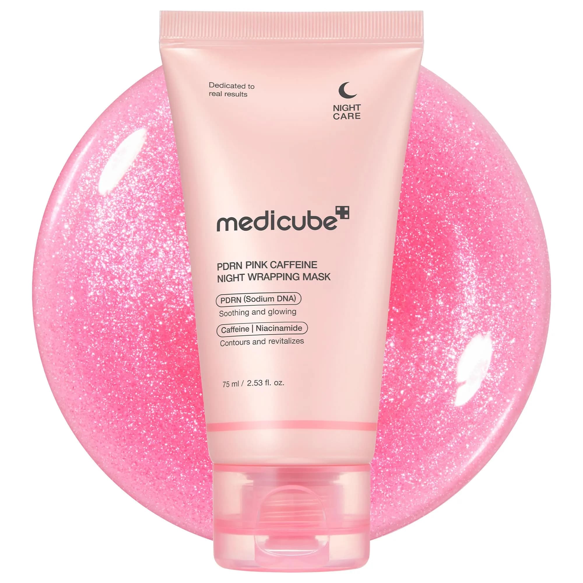 medicube Collagen Wrapping Mask with PDRN Caffeine for Enhanced Elasticity & Hydration - Overnight Peel Off Facial Mask (75ml) - main product image