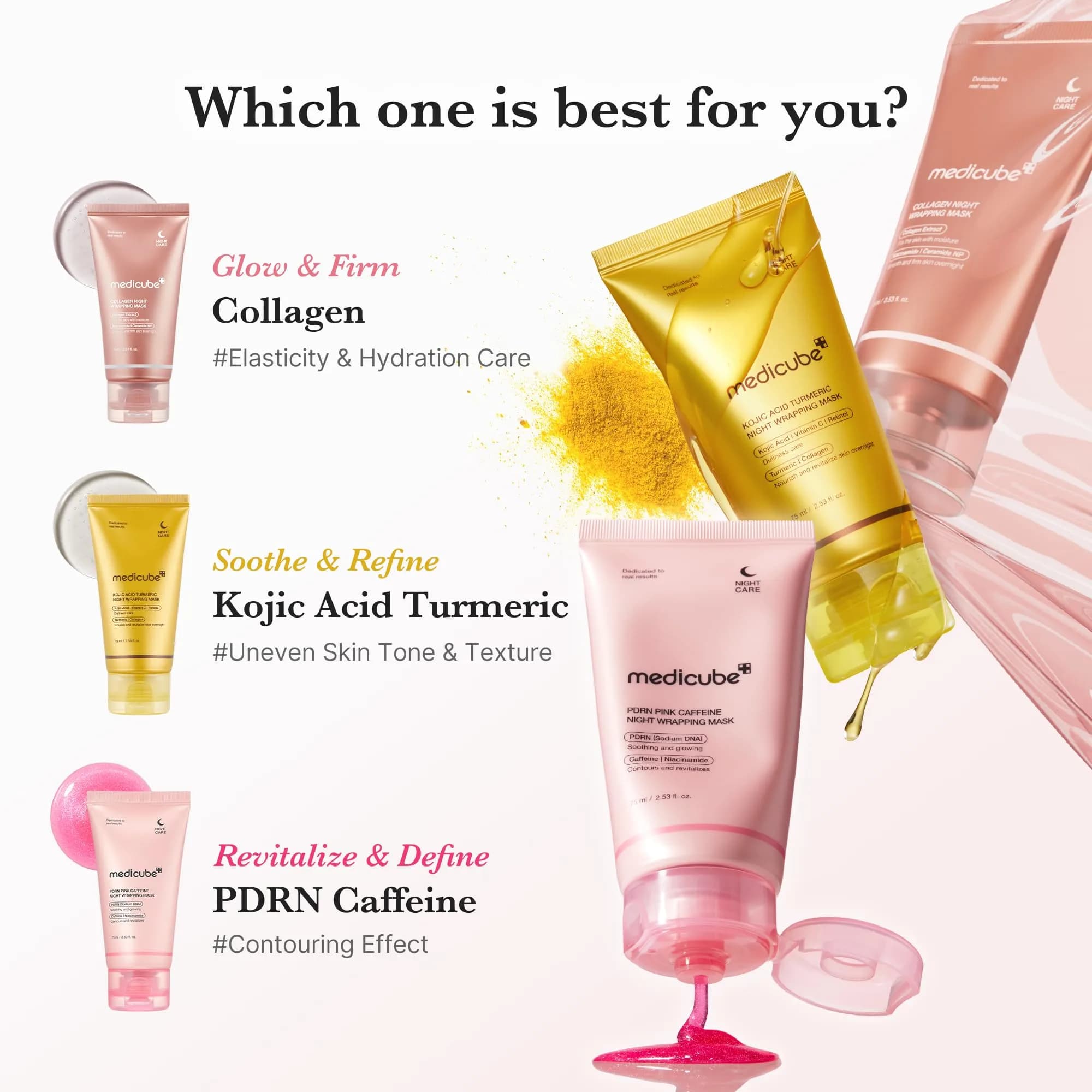 medicube Collagen Wrapping Mask with PDRN Caffeine for Enhanced Elasticity & Hydration - Overnight Peel Off Facial Mask (75ml) - view 6