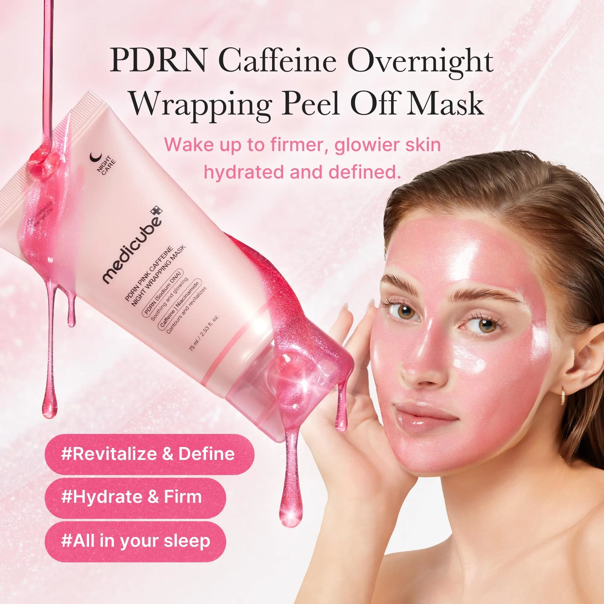 medicube Collagen Wrapping Mask with PDRN Caffeine for Enhanced Elasticity & Hydration - Overnight Peel Off Facial Mask (75ml) - view 3
