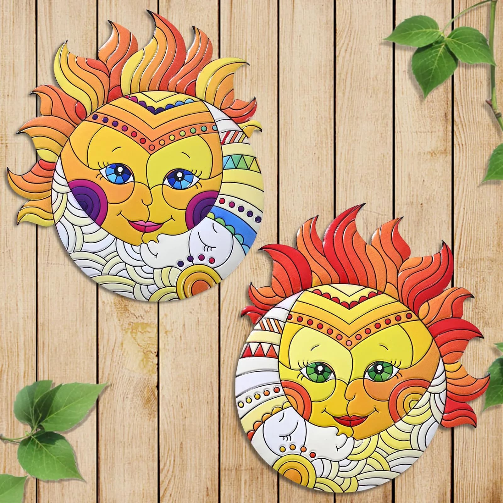 Yungeln Metal Sun Wall Art Decor 32.26cm (12.7 x 11 inches) | Vibrant Iron Hanging Art for Indoor & Outdoor Spaces - main product image