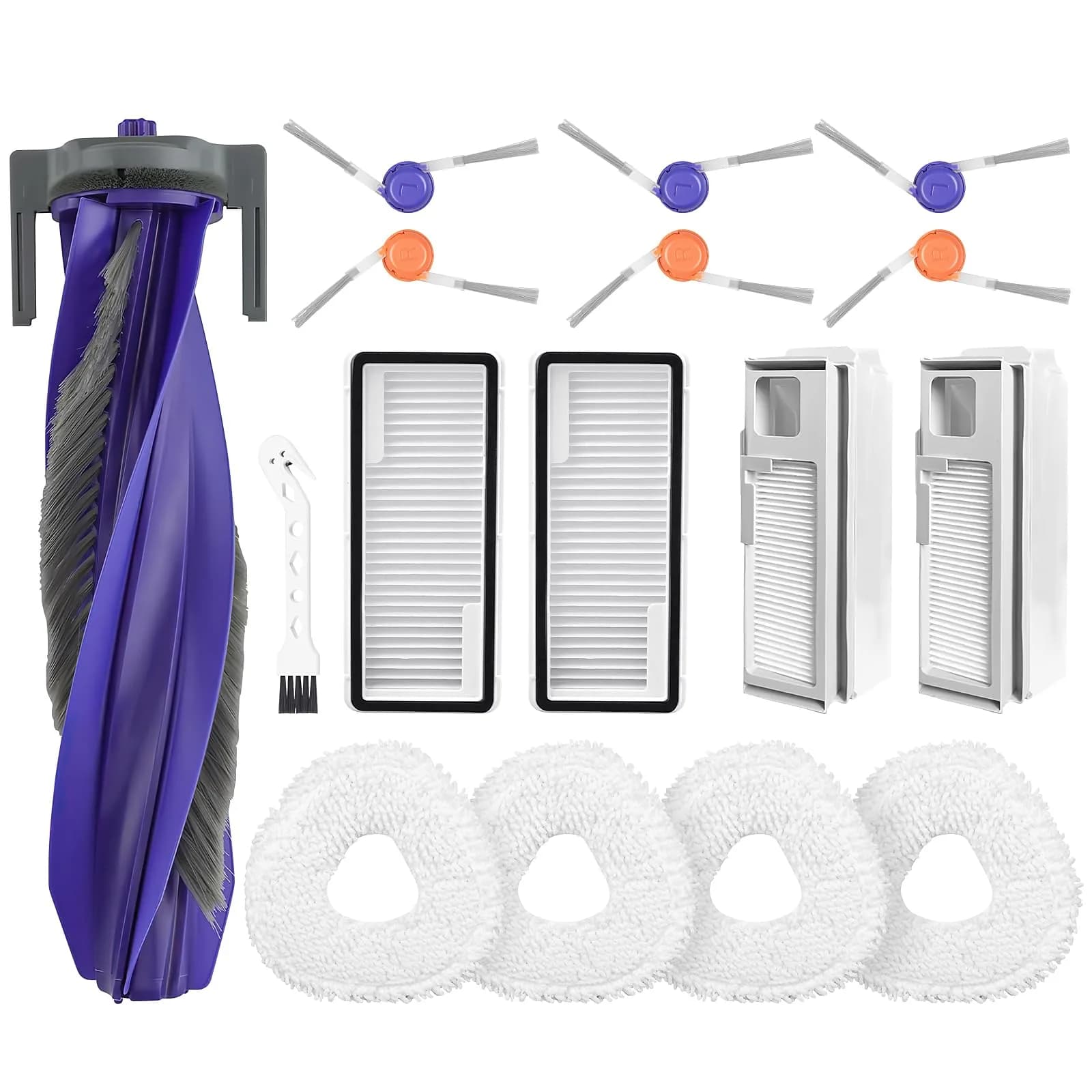 BTRSOLUS Replacement Accessories Kit for Narwal Freo Pro Robot Vacuum Cleaner | 16 Pcs, Nylon, Microfiber, Plastic - main product image