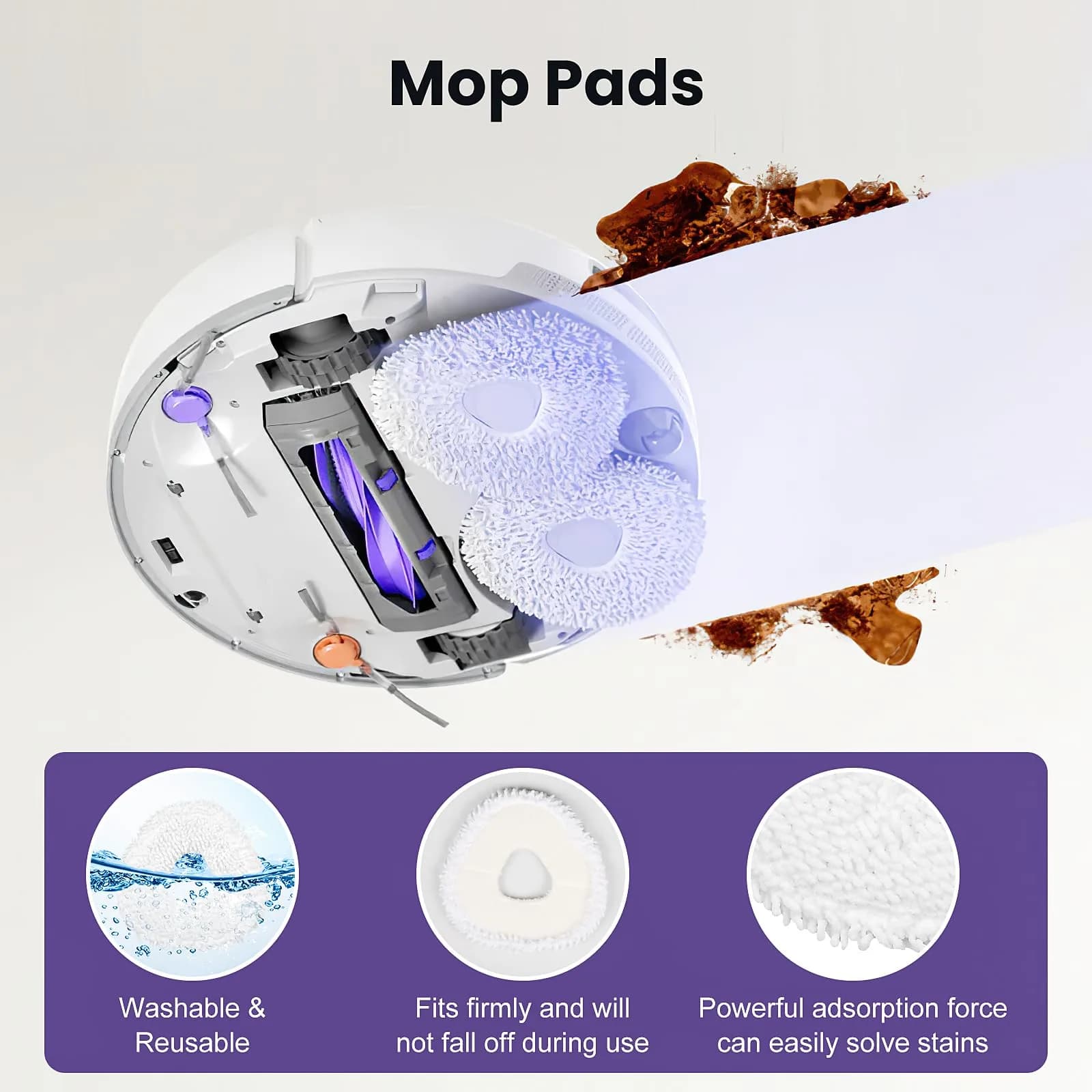 BTRSOLUS Replacement Accessories Kit for Narwal Freo Pro Robot Vacuum Cleaner | 16 Pcs, Nylon, Microfiber, Plastic - view 6