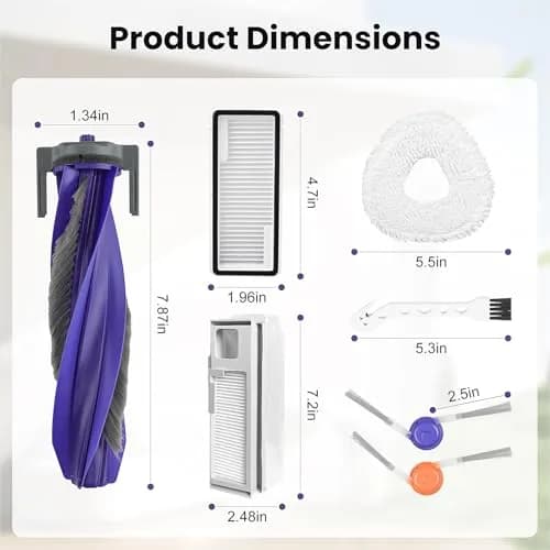 BTRSOLUS Replacement Accessories Kit for Narwal Freo Pro Robot Vacuum Cleaner | 16 Pcs, Nylon, Microfiber, Plastic thumbnail 3