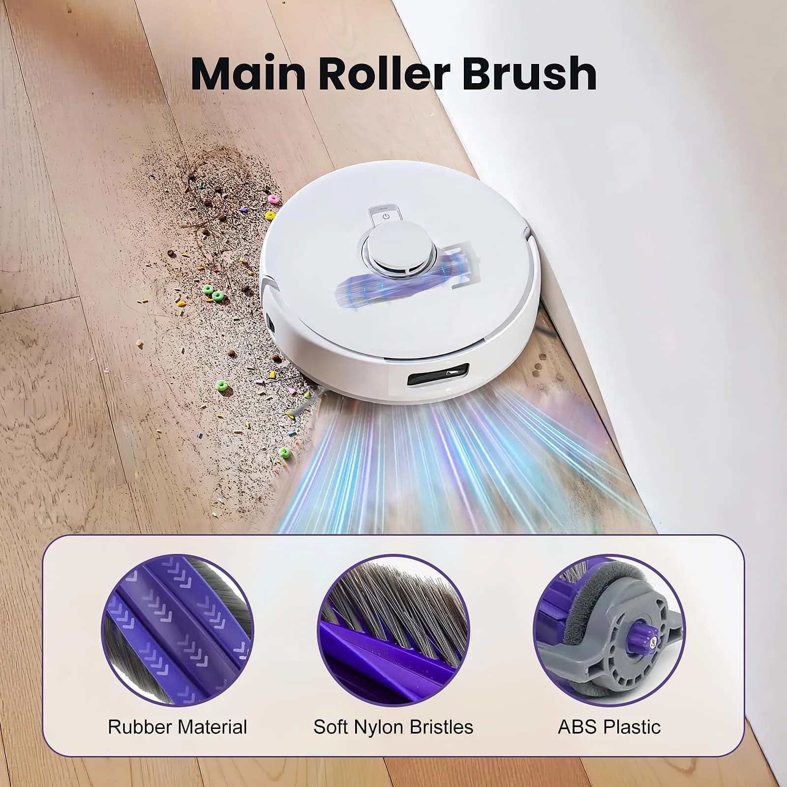 BTRSOLUS Replacement Accessories Kit for Narwal Freo Pro Robot Vacuum Cleaner | 16 Pcs, Nylon, Microfiber, Plastic - view 4