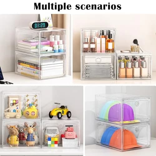 ARSTPEOE 6-Pack Clear Shoe Storage Boxes Magnetic Stackable | Space-Saving, Durable & Transparent thumbnail 5