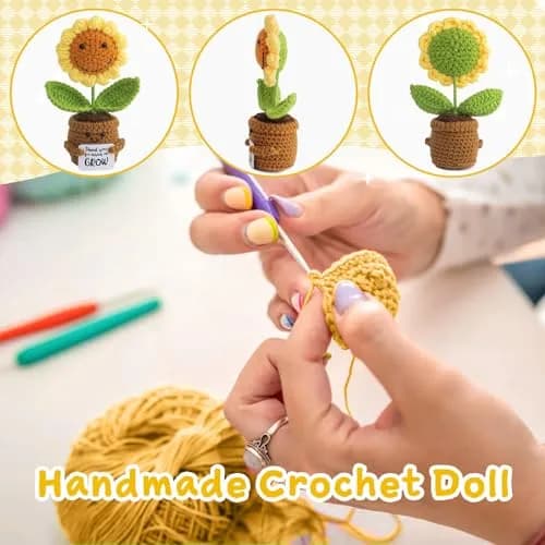 MS ZHENQIAO Sunflower Crochet Flower Pattern 12.7 cm (5 in) | Teacher Appreciation Gift thumbnail 4