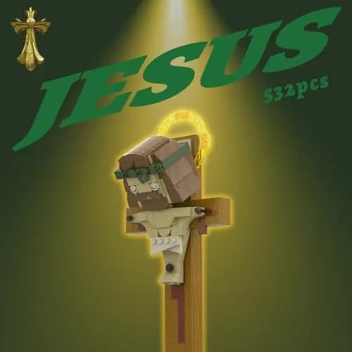 HONLANCH Jesus Cross Building Blocks Set,532PCS | Faith-themed Architectural Toy for Adults & Believers thumbnail 5