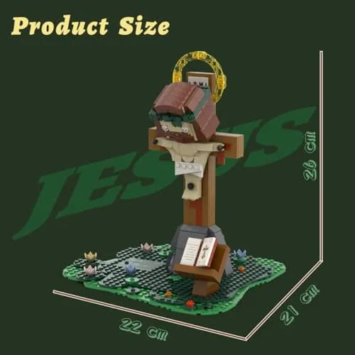 HONLANCH Jesus Cross Building Blocks Set,532PCS | Faith-themed Architectural Toy for Adults & Believers thumbnail 3