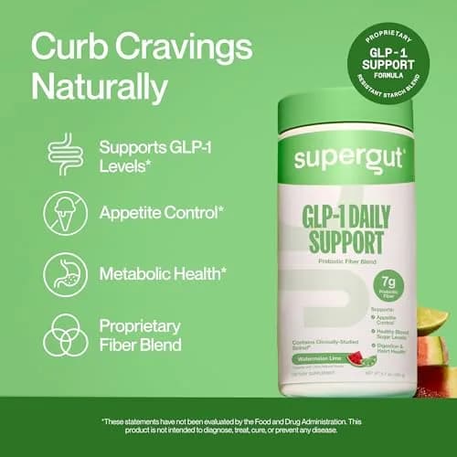 Supergut GLP1 Daily Support Watermelon Lime 18 Servings | Clinically Validated Prebiotic Fiber thumbnail 2