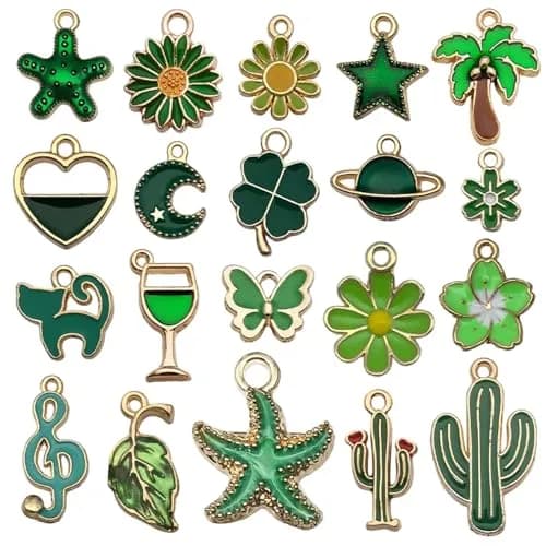YouLuo 100Pcs Gold Plated Enamel Charms | Assorted Designs for Jewelry Making thumbnail 5