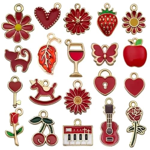 YouLuo 100Pcs Gold Plated Enamel Charms | Assorted Designs for Jewelry Making thumbnail 6