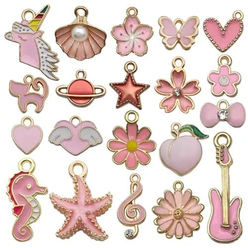 YouLuo 100Pcs Gold Plated Enamel Charms | Assorted Designs for Jewelry Making thumbnail 2