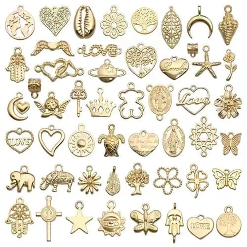 YouLuo Mixed Enamel Charms for Jewelry Making, 50Pcs KC Gold Alloy Charm Pendants | Assorted Designs thumbnail 1