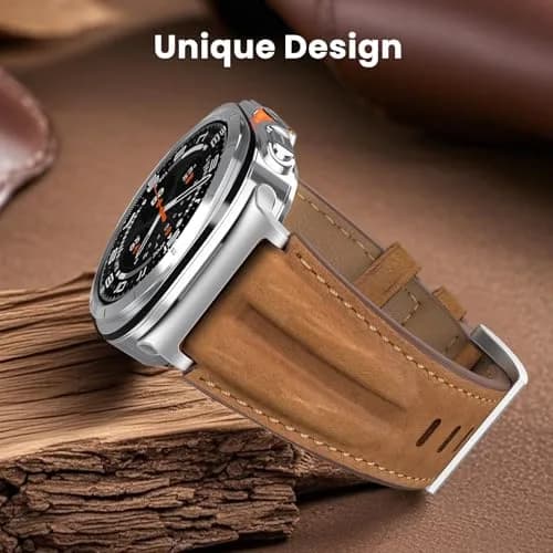 Bouixel Genuine Leather Band for Samsung Galaxy Watch Ultra 47mm | Deep Brown, 150mm-230mm Wrist thumbnail 5