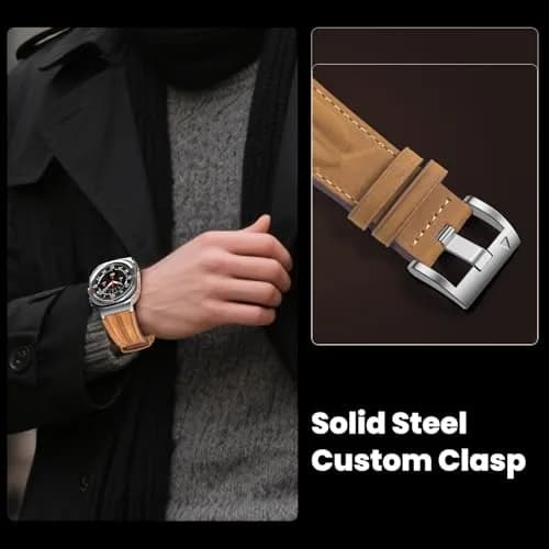 Bouixel Genuine Leather Band for Samsung Galaxy Watch Ultra 47mm | Deep Brown, 150mm-230mm Wrist thumbnail 6