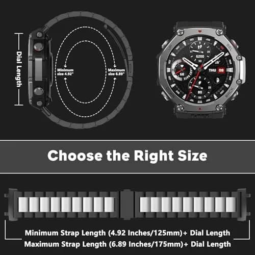 CeiLarv Metal Watch Band for Amazfit T-Rex 3 | Stainless Steel, Polished Finish, Adjustable Fit thumbnail 4