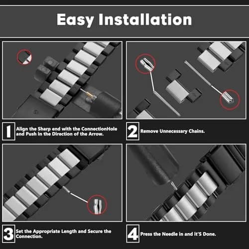 CeiLarv Metal Watch Band for Amazfit T-Rex 3 | Stainless Steel, Polished Finish, Adjustable Fit thumbnail 5