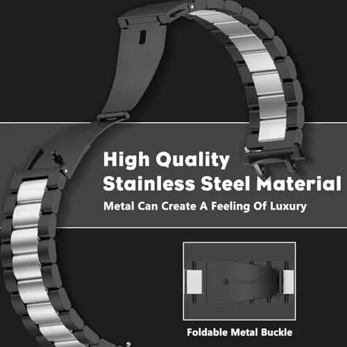 CeiLarv Metal Watch Band for Amazfit T-Rex 3 | Stainless Steel, Polished Finish, Adjustable Fit thumbnail 3