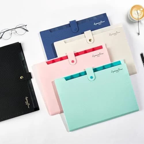 Sooez Accordion File Organizer 8 Pocket, Expanding File Folder with Labels, Sky Blue 32.99 cm (13 in) | Quality Construction for Office & School thumbnail 2