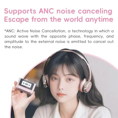 FiiO Anytime Active Noise Cancelling Bluetooth 5.4 Headphones, 58H Playtime, Titanium Gold thumbnail 4