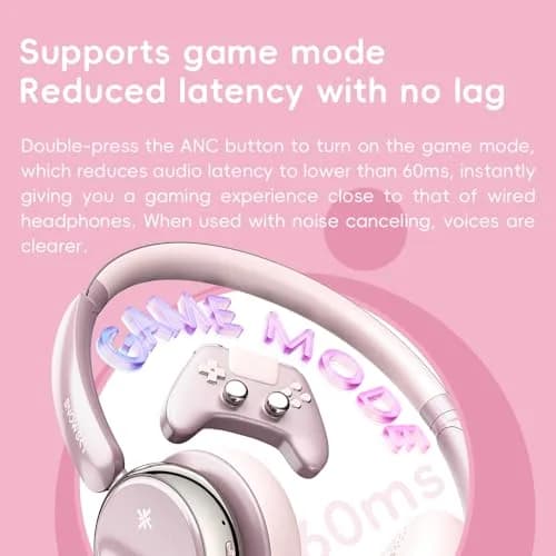 FiiO Anytime Active Noise Cancelling Bluetooth 5.4 Headphones, 58H Playtime, Titanium Gold thumbnail 7