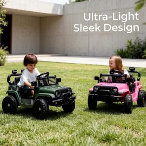 ELEMARA Ride On Car, Bluetooth Ride on Toys for Toddlers, 12V Kids Battery Powered Vehicles w/Remote, 3.5 mph Motorized Off-Road Truck, LED Lights- Green thumbnail 7