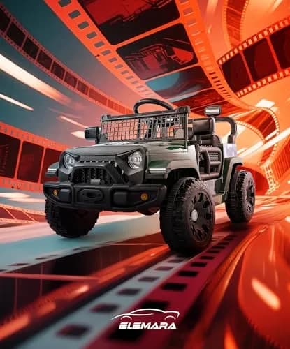 ELEMARA Ride On Car, Bluetooth Ride on Toys for Toddlers, 12V Kids Battery Powered Vehicles w/Remote, 3.5 mph Motorized Off-Road Truck, LED Lights- Green thumbnail 9