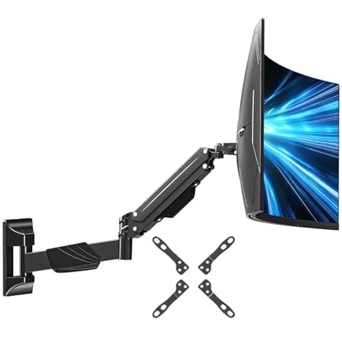 MOUNTUP Heavy Duty Monitor Wall Mount for 22-43 Inch Curved Screens | Supports 2.2-33.1 lbs, VESA 75x75 to 200x200 mm, Black thumbnail 1