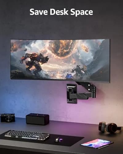 MOUNTUP Heavy Duty Monitor Wall Mount for 22-43 Inch Curved Screens | Supports 2.2-33.1 lbs, VESA 75x75 to 200x200 mm, Black thumbnail 8