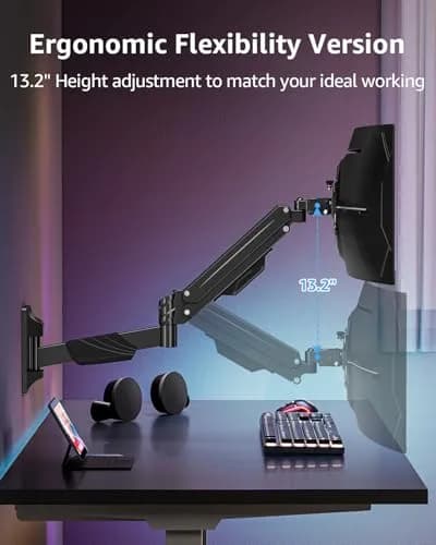 MOUNTUP Heavy Duty Monitor Wall Mount for 22-43 Inch Curved Screens | Supports 2.2-33.1 lbs, VESA 75x75 to 200x200 mm, Black thumbnail 4