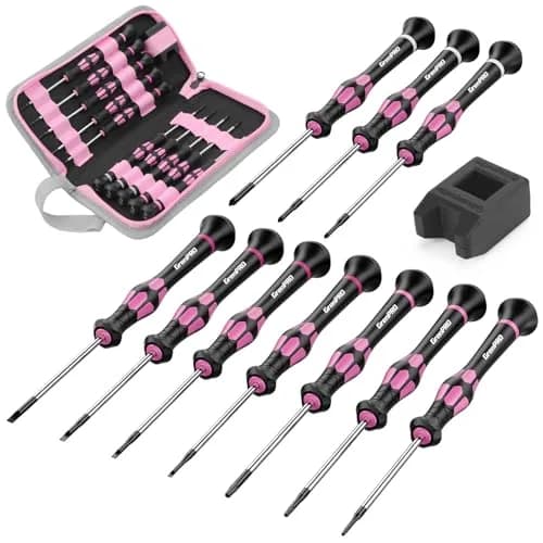 GRENPRO Pink Precision Screwdriver Set | Magnetic Small Drivers for Eyeglass, Watch, Phone, Laptop thumbnail 1