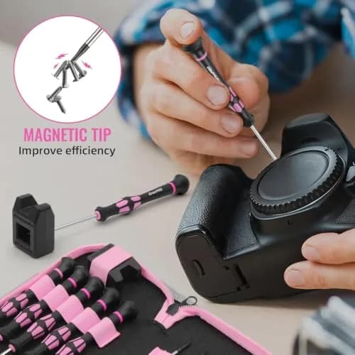 GRENPRO Pink Precision Screwdriver Set | Magnetic Small Drivers for Eyeglass, Watch, Phone, Laptop thumbnail 3