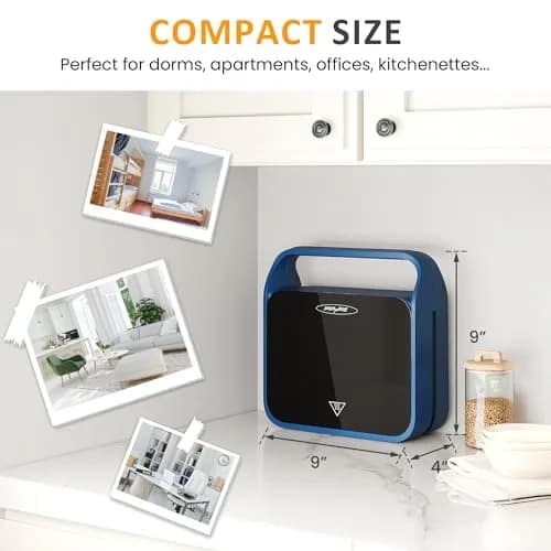 SUNVIVI 3 in 1 Electric Sandwich Maker with Removable Nonstick Plates | 850W, Blue thumbnail 6