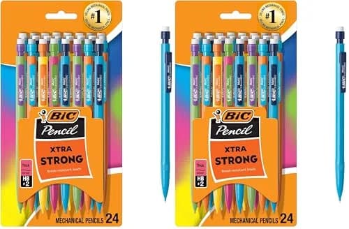 BIC Xtra Strong Mechanical Pencils with Erasers, Thick Point (0.9mm), 48-Count | Smooth, Dark Writing thumbnail 1