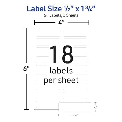 Avery No-Iron Fabric Labels 1/2" x 1-3/4" | Washer & Dryer-Safe Waterproof Labels, 54 Total (Pack of 2) thumbnail 3