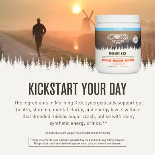 ROUNDHOUSE PROVISION Morning Kick Greens, Strawberry Lemonade, 3 Pack | Sugar-Free Gut & Energy Support thumbnail 6
