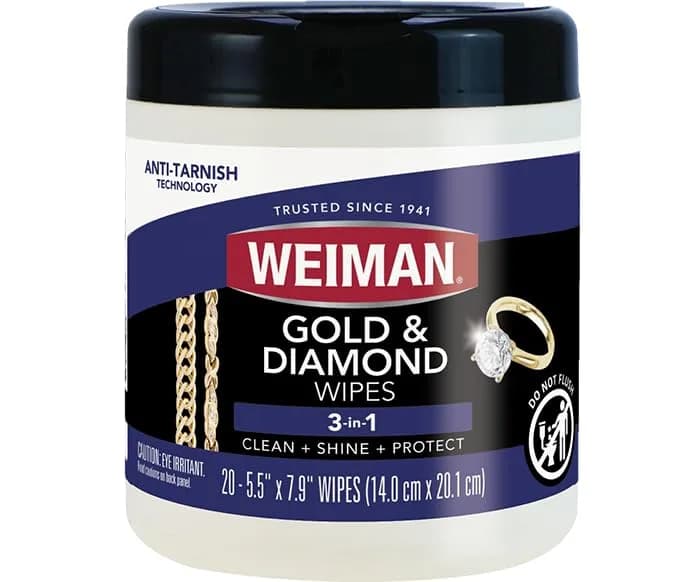 Weiman Gold & Diamond 3-in-1 Wipes - 1 Count | Cleans, Shines, Protects Jewelry thumbnail 1