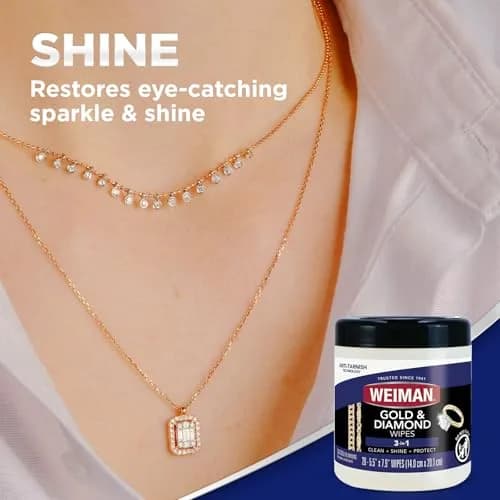 Weiman Gold & Diamond 3-in-1 Wipes - 1 Count | Cleans, Shines, Protects Jewelry thumbnail 5