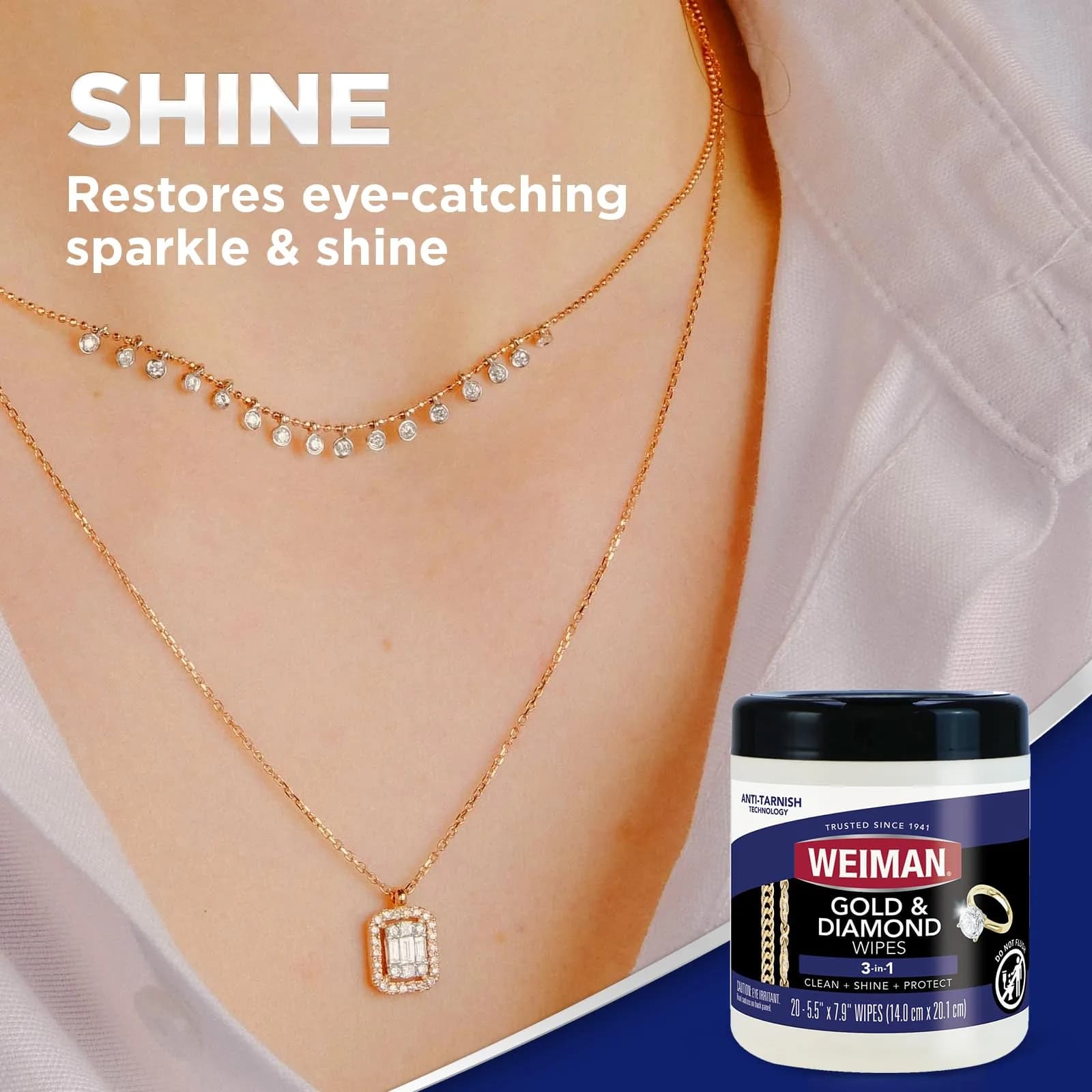 Weiman Gold & Diamond 3-in-1 Wipes - 1 Count | Cleans, Shines, Protects Jewelry - view 5