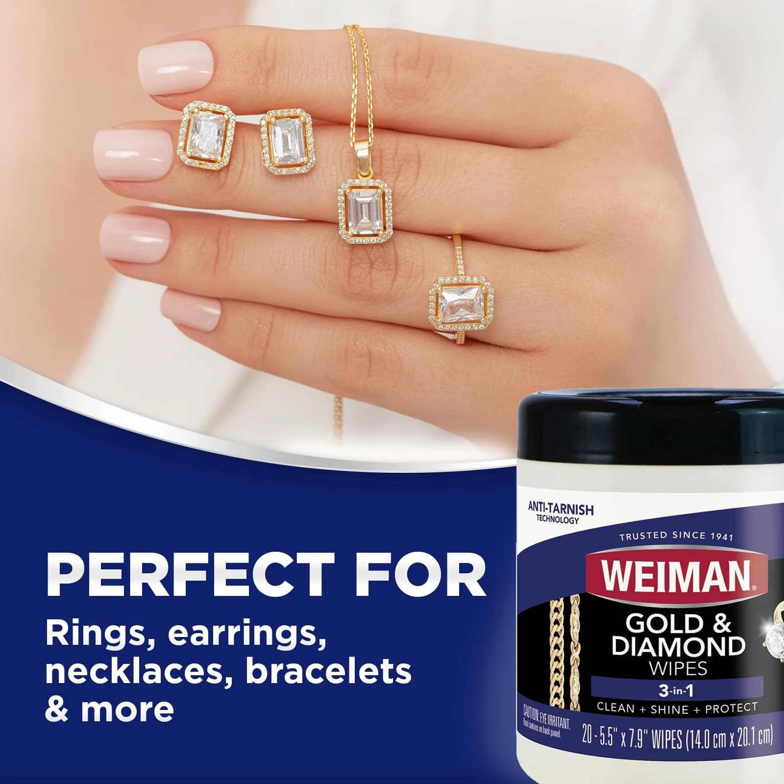 Weiman Gold & Diamond 3-in-1 Wipes - 1 Count | Cleans, Shines, Protects Jewelry - view 8