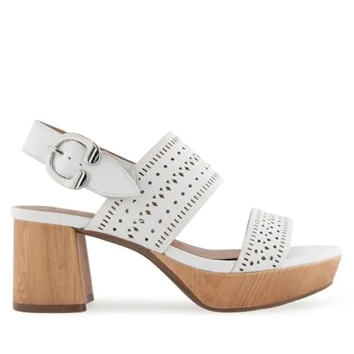 Aerosoles Women's Camera Platform Heeled Sandal, White Faux Leather, 6W | Versatile Chic with 3-Inch Platform Heel thumbnail 8