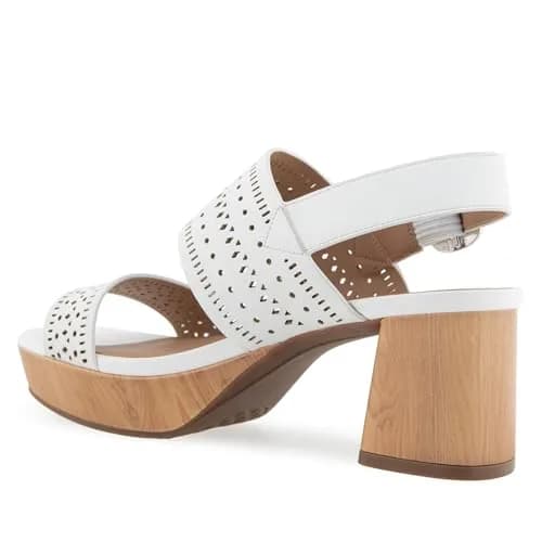 Aerosoles Women's Camera Platform Heeled Sandal, White Faux Leather, 6W | Versatile Chic with 3-Inch Platform Heel thumbnail 9