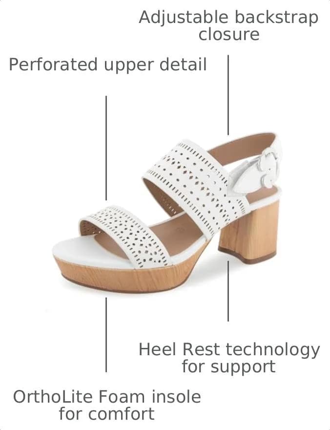Aerosoles Women's Camera Platform Heeled Sandal, White Faux Leather, 6W | Versatile Chic with 3-Inch Platform Heel thumbnail 3