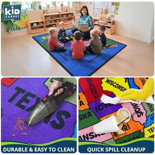 KIDCARPET.COM Map of the USA Classroom Rug 7'6"x 12' | Educational Kids Learning Play Mat thumbnail 8