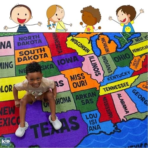 KIDCARPET.COM Map of the USA Classroom Rug 7'6"x 12' | Educational Kids Learning Play Mat thumbnail 9