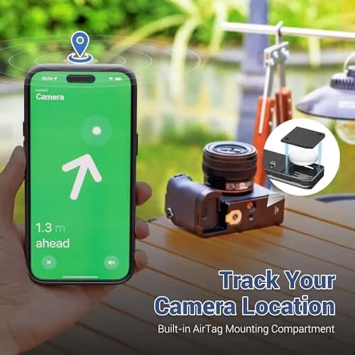 JJC Silver Camera Support Hand Grip for Sony A7CII A7CR with Arca-Type Plate & AirTag Slot | 1/4"-20 Tripod Socket thumbnail 2