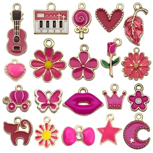 YouLuo Jewelry Charms Assorted Gold Plated Enamel 100pcs | Creative DIY Jewelry Supplies thumbnail 5