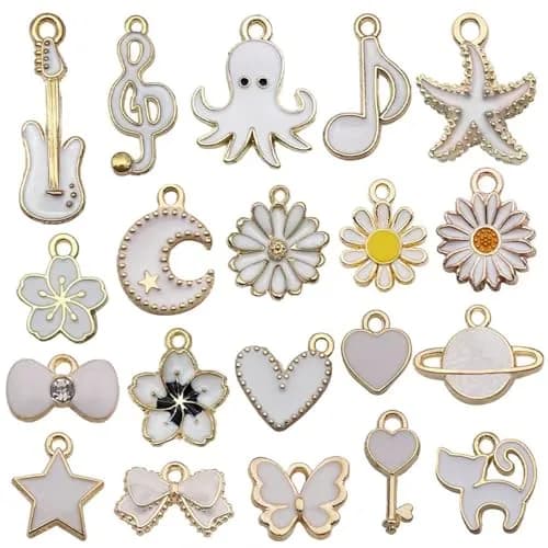 YouLuo Jewelry Charms Assorted Gold Plated Enamel 100pcs | Creative DIY Jewelry Supplies thumbnail 2